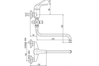 Смеситель для ванны Rav Slezak  SAZAVA SA056.5 хром